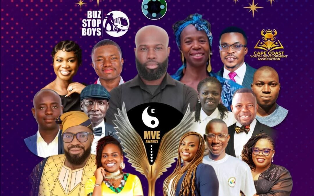 Buz Stop Boys, Josiah Kwesi Ayison, Queen Abner Amachai, Maxline Chelsy Sey, Dr. Yaw Twum, HapaSpace, Joshua Opoku Agyemang and other Global Captains awarded at the 6th MVE Awards 2025.